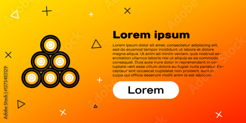 Line Paint spray can icon isolated on yellow background. Colorful outline concept. Vector