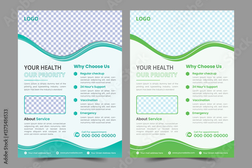 Corporate healthcare and medical cove a4 flyer design template for print,Healthcare medical flyer design template