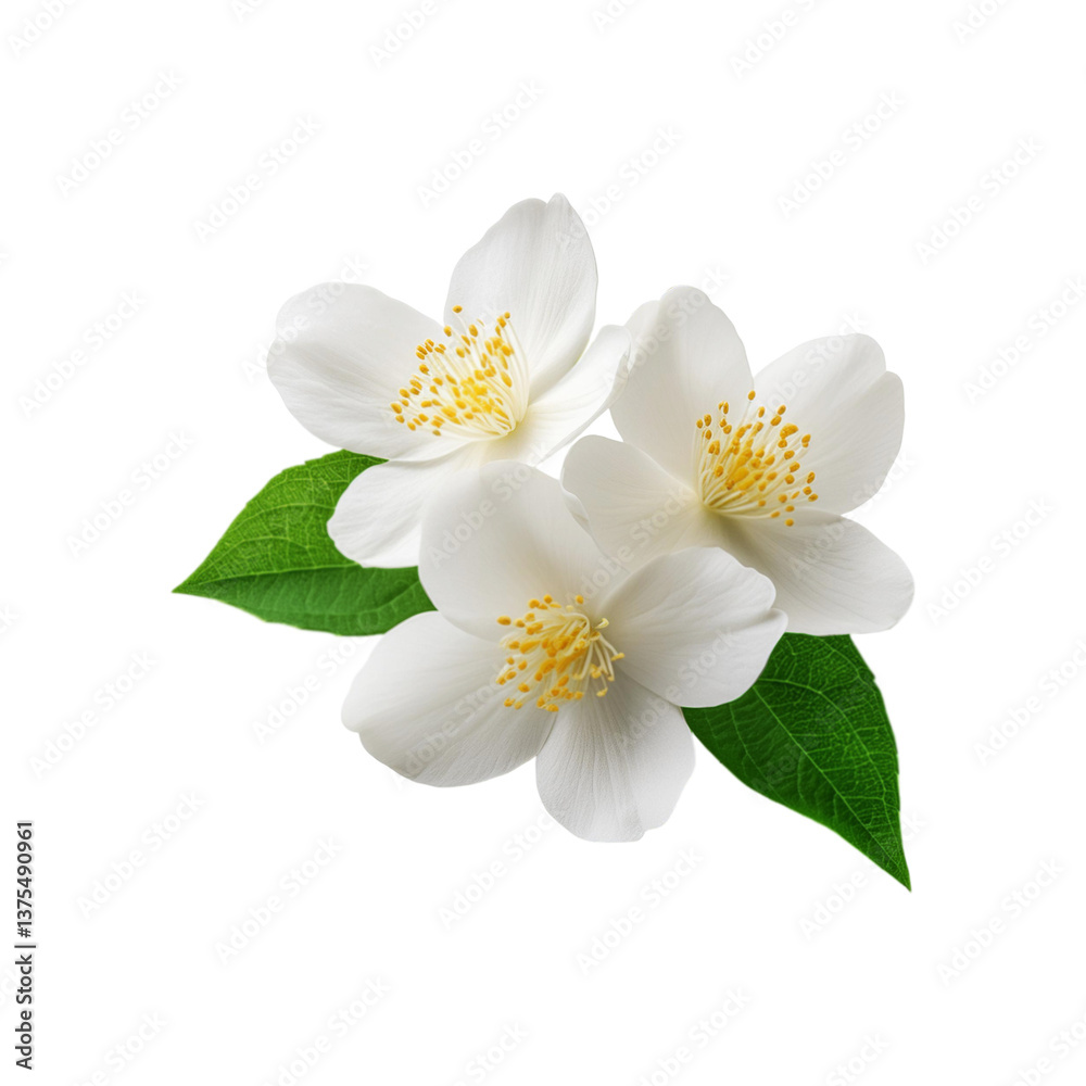 Obraz premium White jasmine flower bunch on transparent background