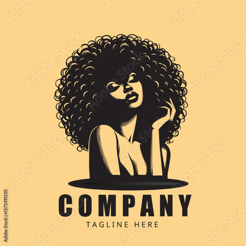 American african beauty woman logo