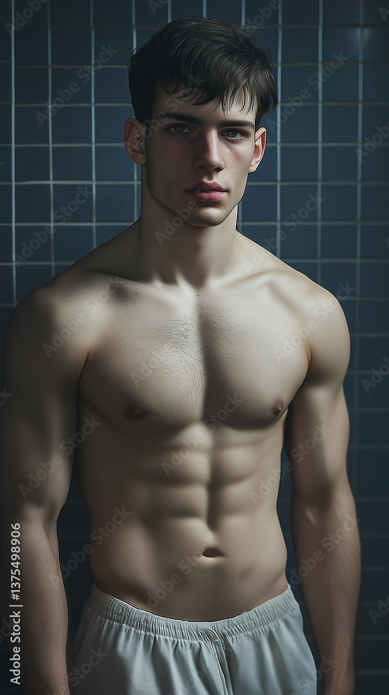Obraz premium handsome good looking young man, fitness model or influencer 