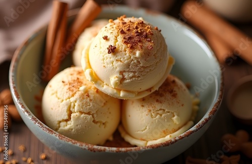 A chai spiced ice cream with cinnamon cardamom and ginger