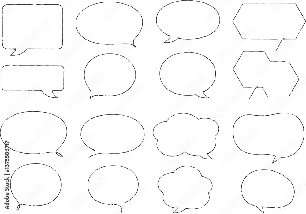 Obraz premium 吹き出し 細くナチュラルな線 