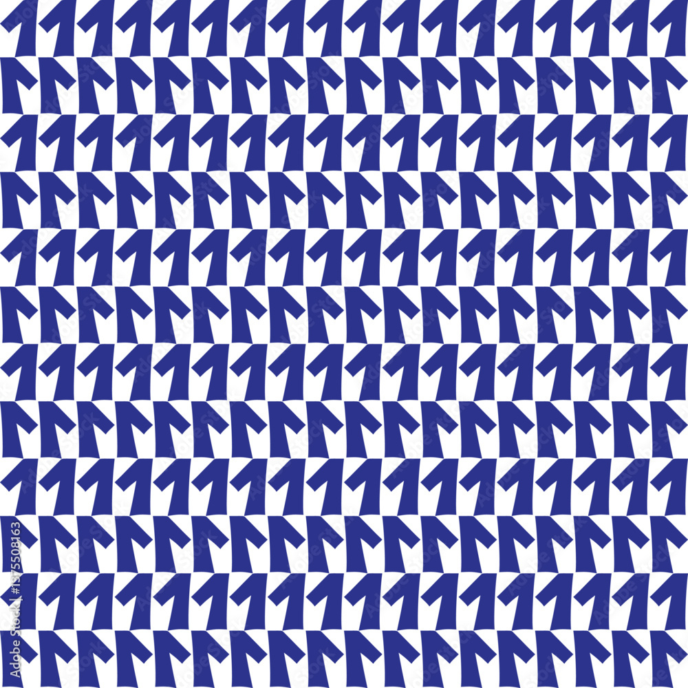 Fototapeta premium Seamless pattern with number 1 in blue and white colors. Vector illustration.