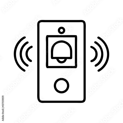 Doorbell ringing sound icon in minimalistic style  