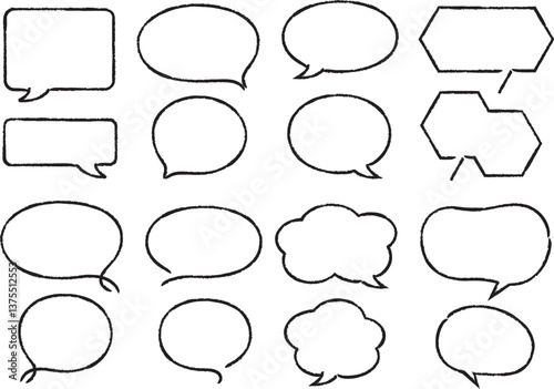 吹き出し　中太ナチュラルな線