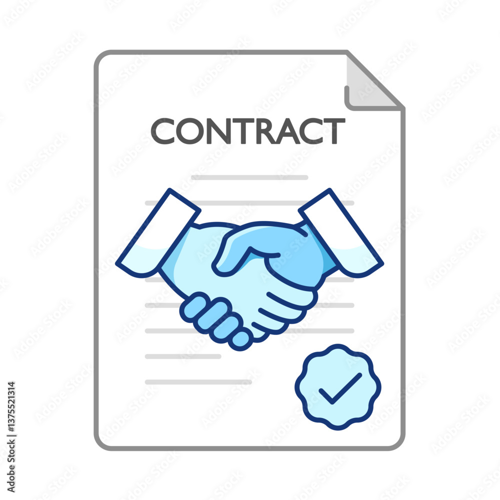 Line icon about contract. Editable stroke in blue colors. White background. Line icon about contract. Editable stroke in blue colors. White background.