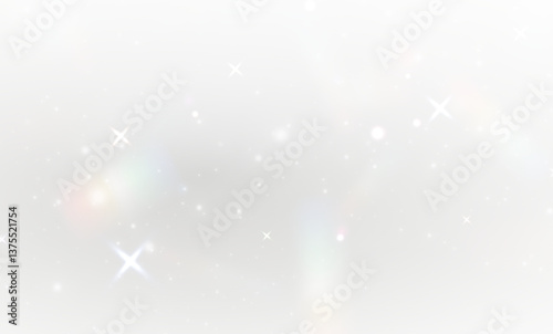 Rainbow light and white dust in Png format. The crystal shimmers with a rainbow effect. Png Background with bokeh light effect. PNG Gorgeous Christmas glowing background made of dust and confetti.	