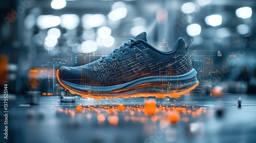 Modern running shoe, futuristic design