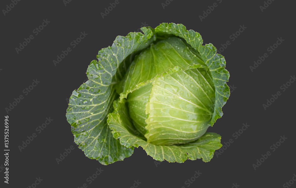 Fototapeta premium Isolated asian organic domestic cabbage head on white background with clipping paths.