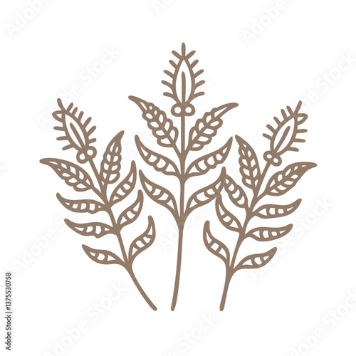 Minimalist Russian Thistle Plant Illustration
