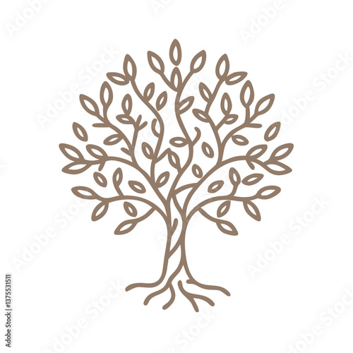 Olive Tree Vector Icon, Minimalist Design