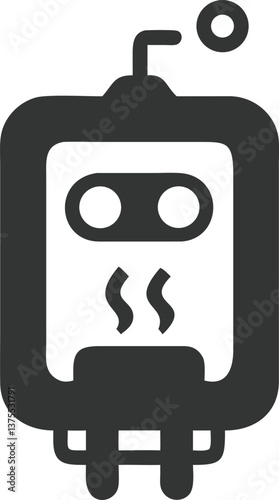 Water Heater Silhouette on Transparent Background, Plumbing Fixture Icon