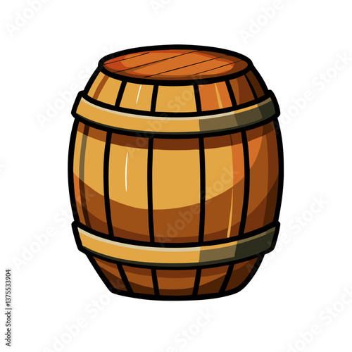 a wooden barrel no background.