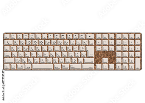 Obraz na płótnie JISキーボード JIS規格のパソコン用キーボードのイラスト コルク 3D w salonie