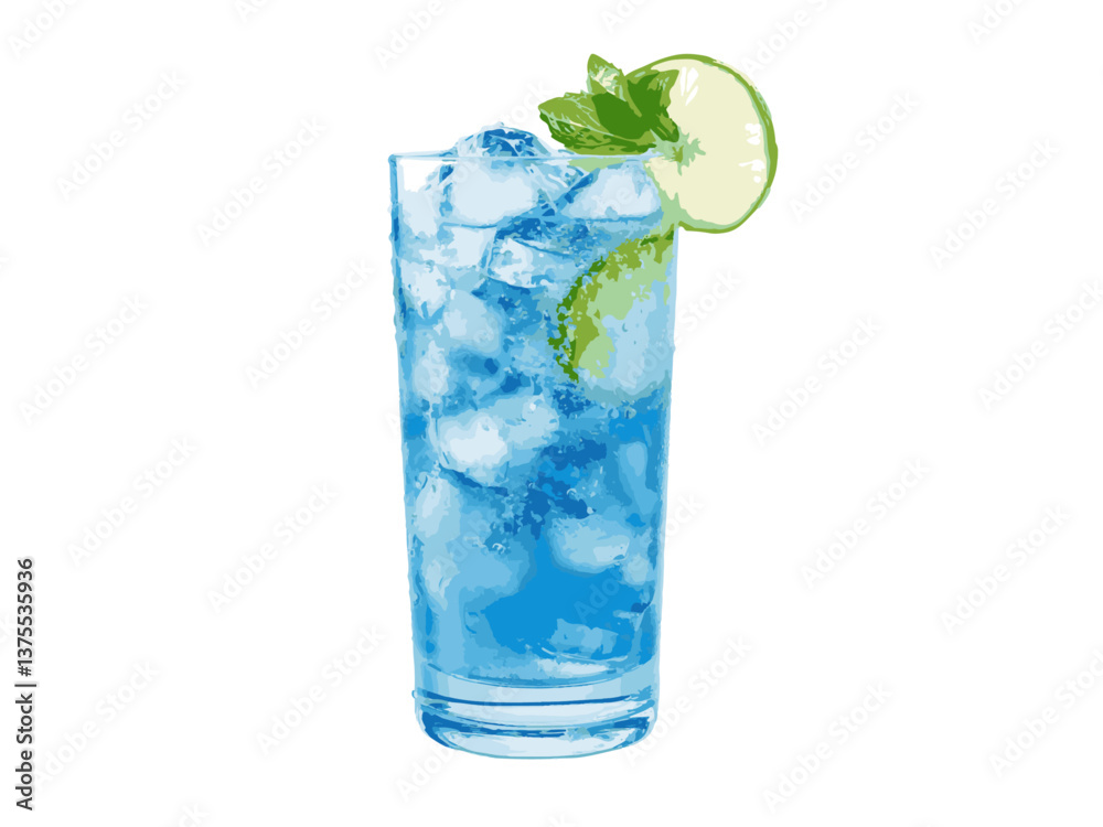 Simple Detailed Cocktail Side View – Classic Refreshing Drink Illustration Simple Detailed Cocktail Side View – Classic Refreshing Drink Illustration