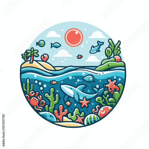 date, water, nature, illustration, blue, holiday, environment, day, ocean, vector, poster, conservation, protection, marine, celebration, sea, world, awareness, june, life, support, ecology, earth, ba