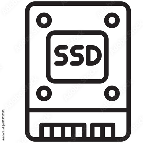 ssd memory computer hardware element icon drawing