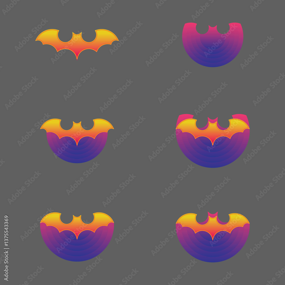 Naklejka premium Bat logo design idea. bat t shirt design collection. bat t shirt design icon.