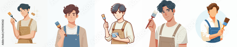 Vector of a young male artist Vector of a young male artist
