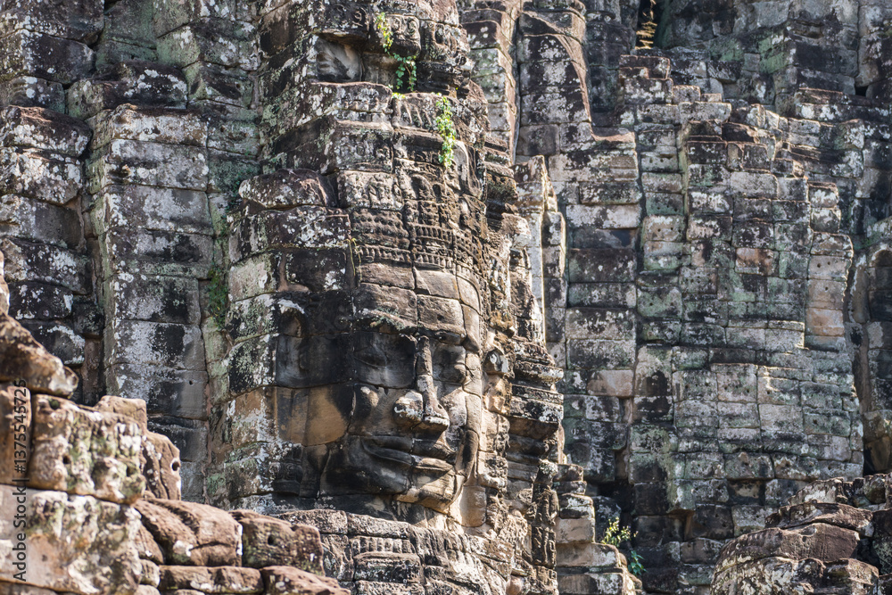 Fototapeta premium Bayon Temple, Angkor Wat, ancient temples, Khmer civilization, Cambodia