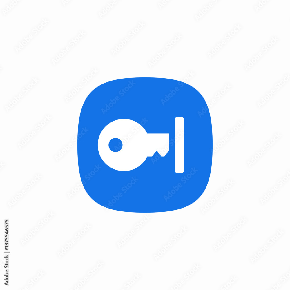 Key access protection blue icon vector sign Key access protection blue icon vector sign