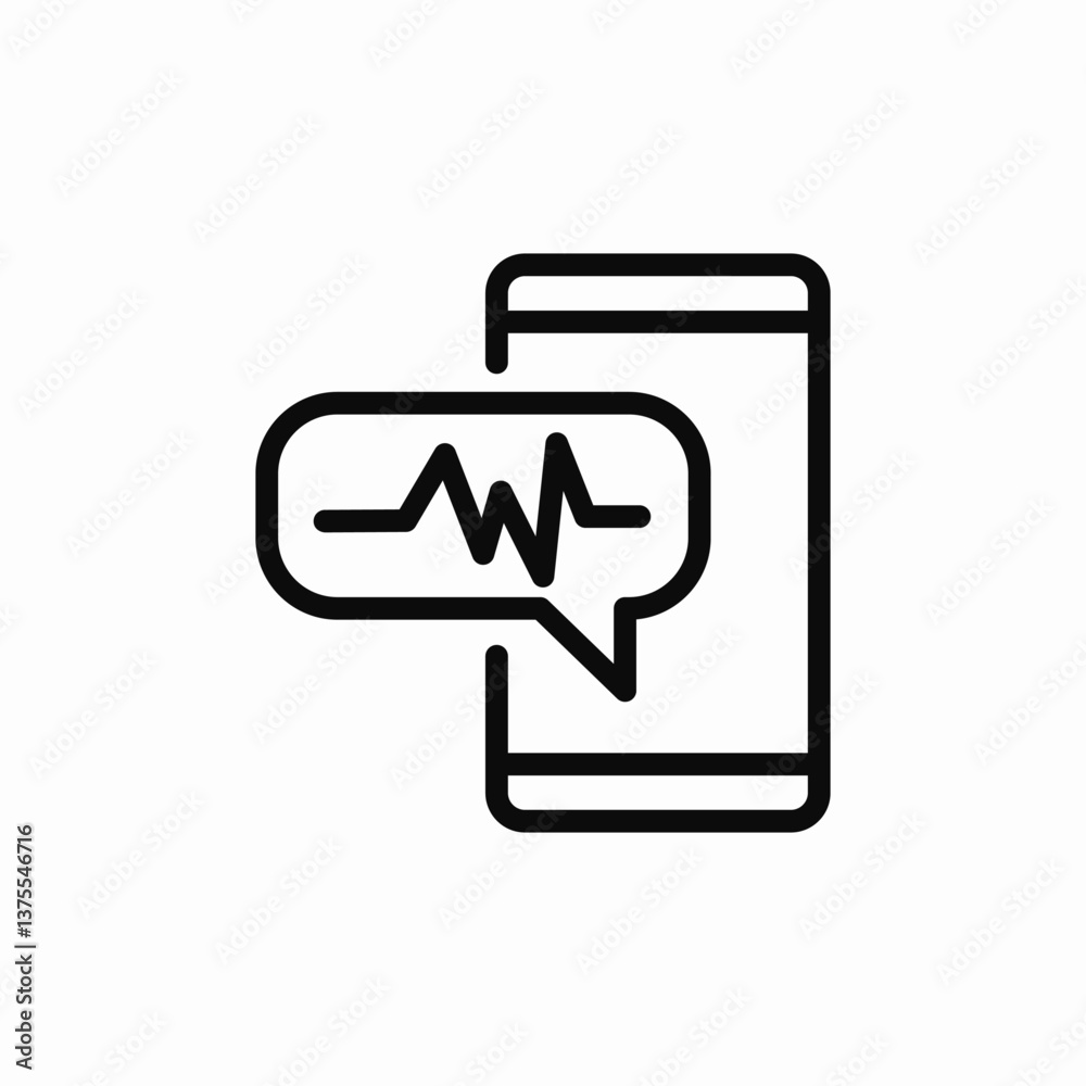 Mobile health medical app icon vector sign Mobile health medical app icon vector sign