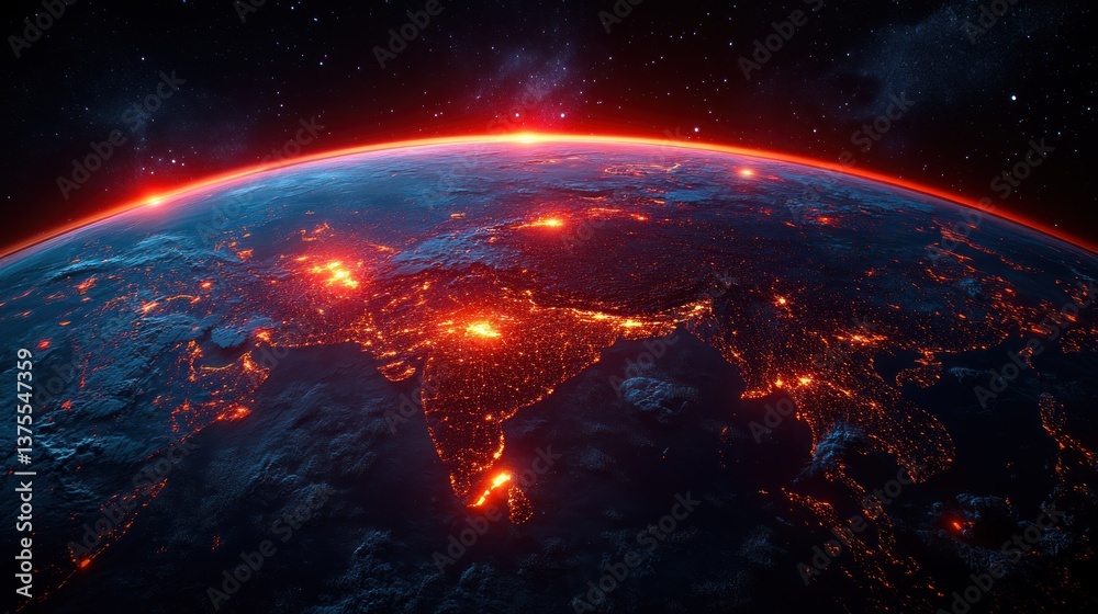 3D Illustration of Earth Showing the Spread of Coronavirus from China in Asia 3D Illustration of Earth Showing the Spread of Coronavirus from China in Asia