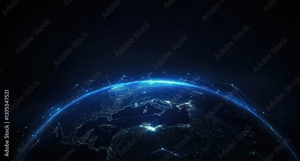 Fototapeta premium Global Network Connectivity Visualization