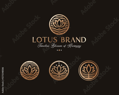 Minimalist unique Luxury Flower logo for clinic, spa, hotel template for business company