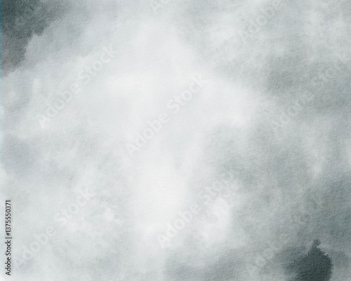 Obraz na płótnie Soft gray watercolor background texture with gradients and organic flow. Elegant hand painted abstract design, perfect for branding, invitations, packaging, digital art, and modern minimalist projects w salonie