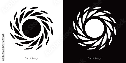 태양 빛이 회전하는 심볼 디자인