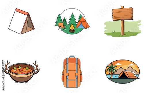 Camping Tool. A Bundle of Precision and Utility Collection Icons