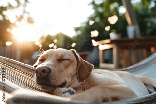 A lovable Labrador puppy napping peacefully in the soft sunlight, showcasing its innocence and charm, reminding us of the pure joy and love that pets bring to our lives.