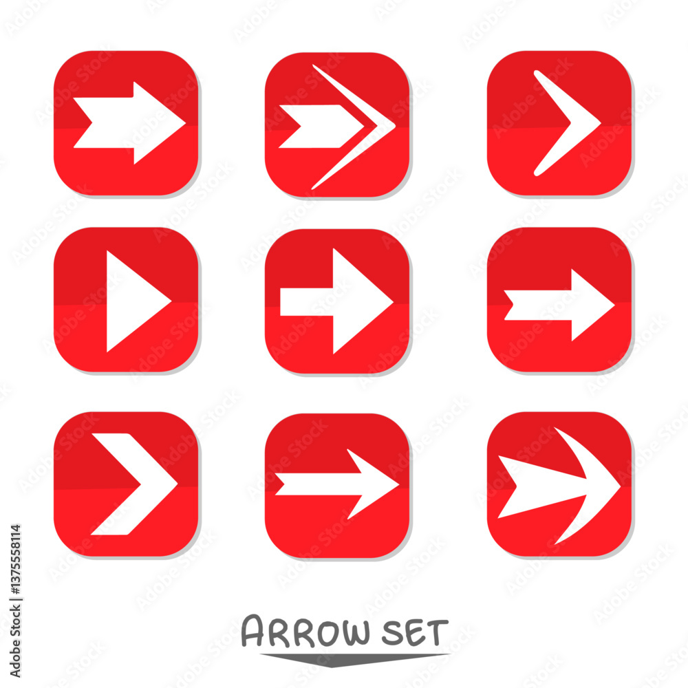 red arrow buttons set red arrow buttons set