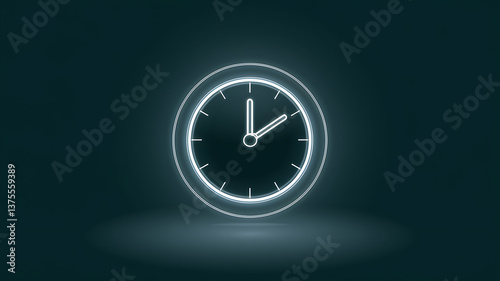 Wallpaper Mural Modern glowing clock graphic; minimalist time concept Torontodigital.ca