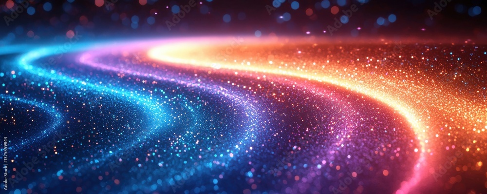 Obraz premium Abstract glowing light waves of vibrant colors on a dark background