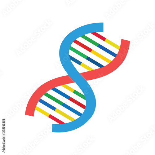 Adobe Illustrator Artwork.Detailed vector illustration of a DNA double helix strand. Ideal for science, genetics, medical research, biotechnology, and educational projects. Features a vibrant blue mol