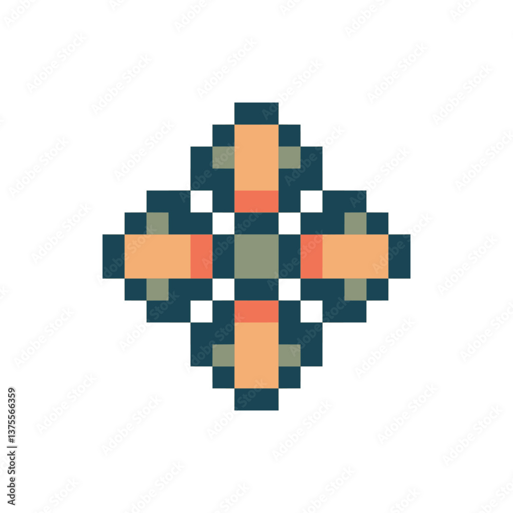 Fototapeta premium abstract shape retro pixel art