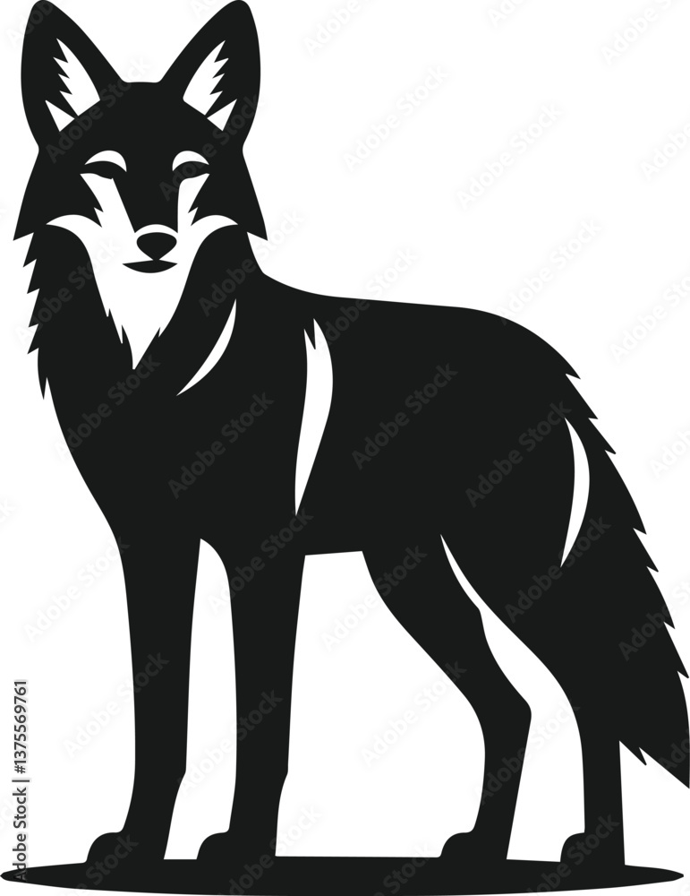 Fototapeta premium Coyote animal vector silhouette