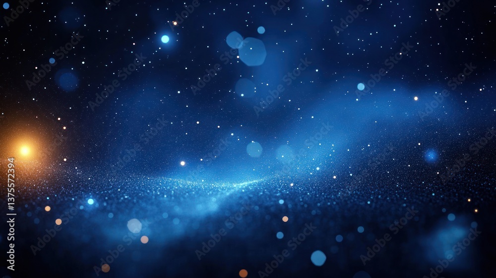 Fototapeta premium Glowing Cosmic Background with Bokeh Light Effect for Magical Abstract Design