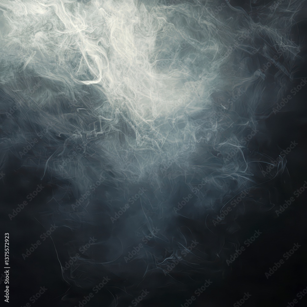 Obraz premium Ethereal Smoke Formation: Abstract, swirling smoke against a darkened backdrop creates a mesmerizing visual that evokes mystery, depth, and a touch of the surreal.