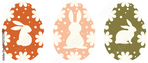 easter eggs with graphic design. vector illustration for the happy easter holiday. spring background for decoration.