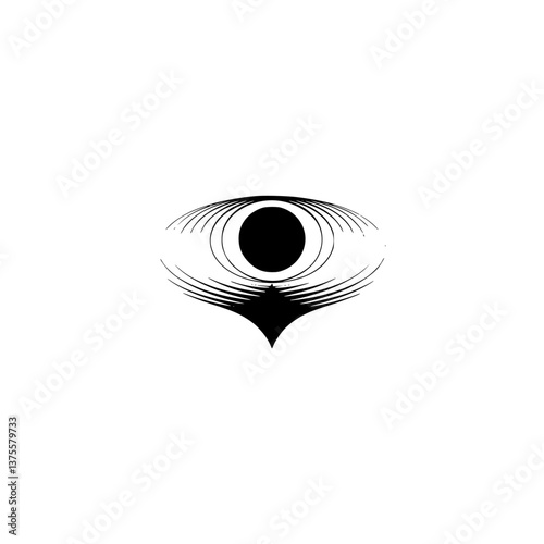 Abstract Eye Design: Geometric Black & White Illustration