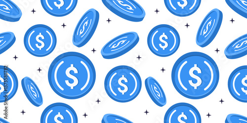 USD Coin (USDC) cryptocurrency blockchain pattern on white isolated background. Futuristic vector illustration in digital financial independence concept. For prints, postcards, banners.