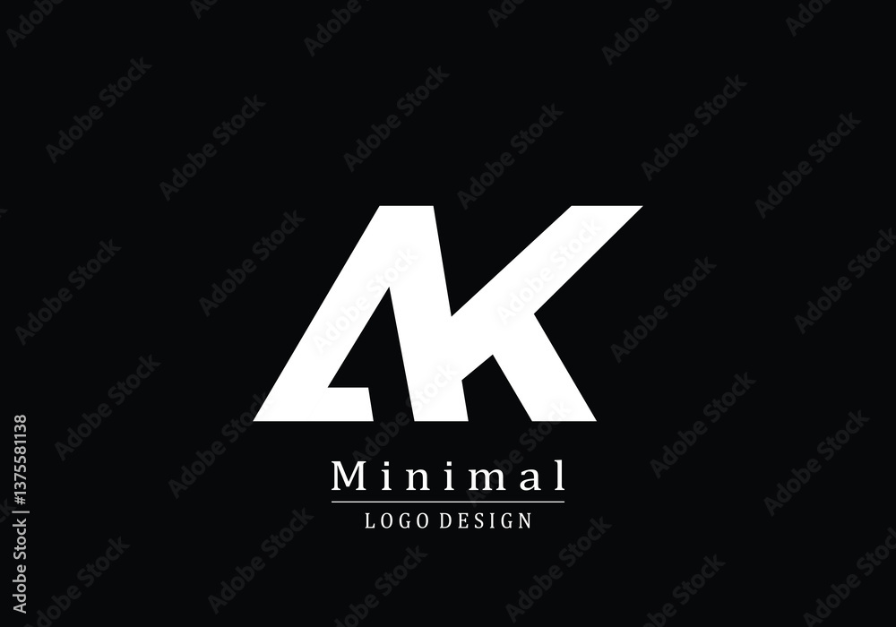 Minimalist AK initials logo vector. Minimalist AK initials logo vector.