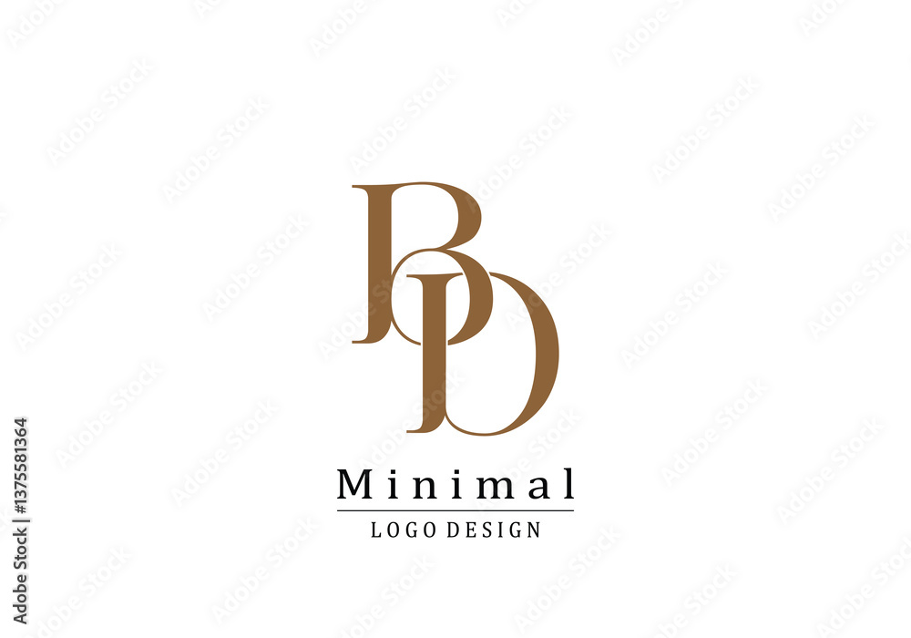 BD simple monogram logo vector, BD simple monogram logo vector,
