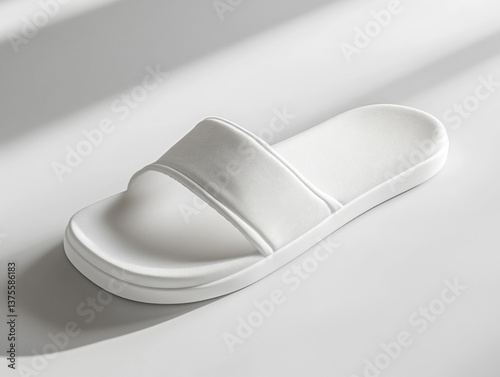Wallpaper Mural Stylish white slide sandal showcased on a minimalistic surface Torontodigital.ca