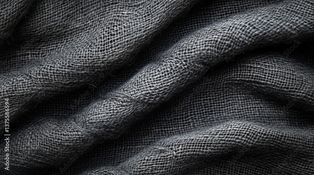Minimalist linen canvas with pine wood knots in charcoal gray, showcasing high-contrast smooth and rough textures in 8K resolution. Abstract natural material background for modern design. Minimalist linen canvas with pine wood knots in charcoal gray, showcasing high-contrast smooth and rough textures in 8K resolution. Abstract natural material background for modern design.