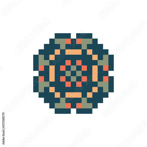 abstract shape retro pixel art